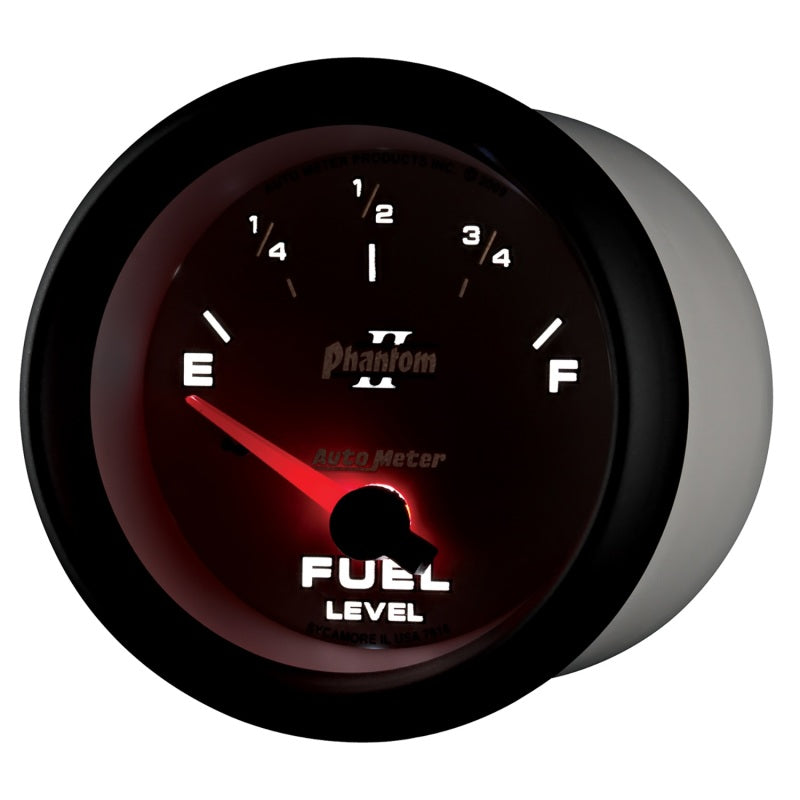 AutoMeter Gauge Fuel Level 2-5/8in. 240 Ohm(e) to 33 Ohm(f) Elec Phantom II - Burkken Auto Parts