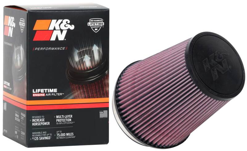 K&N Universal Tapered Filter 6in Flange ID x 7.5in Base OD x 5in Top OD x 8in Height - Burkken Auto Parts