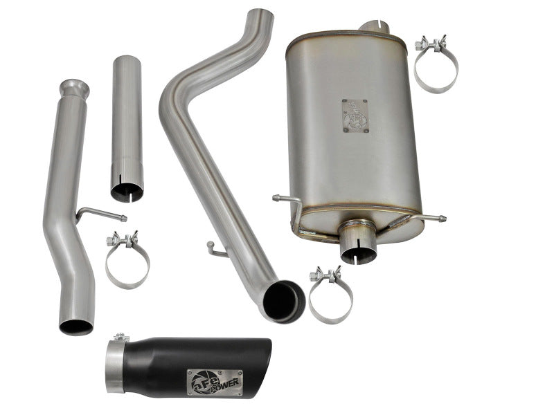 aFe MACHForce XP Exhausts Cat-Back Black Tip 09-17 GM Silverado 1500 4.3/5.3L RegCab SB/LB - Burkken Auto Parts