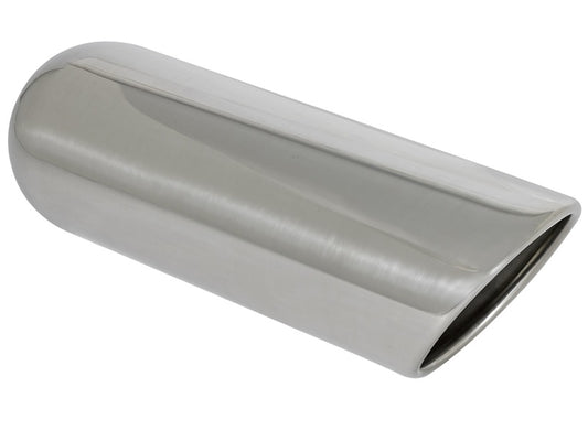 aFe MACHForce XP Exhausts Tips SS-304 EXH Tip 3In x 4Out x 12L Sgl-Ang Weld On - Burkken Auto Parts