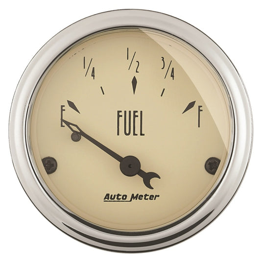 Autometer 2-1/16in Antique Beige 0E to 90F Electric Fuel Level Gauge - Burkken Auto Parts
