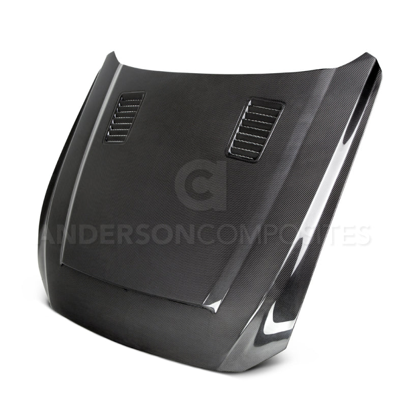 Anderson Composites 15-17 Ford Mustang (Excl. GT350/GT350R) Super Snake Double Sided Hood - Burkken Auto Parts