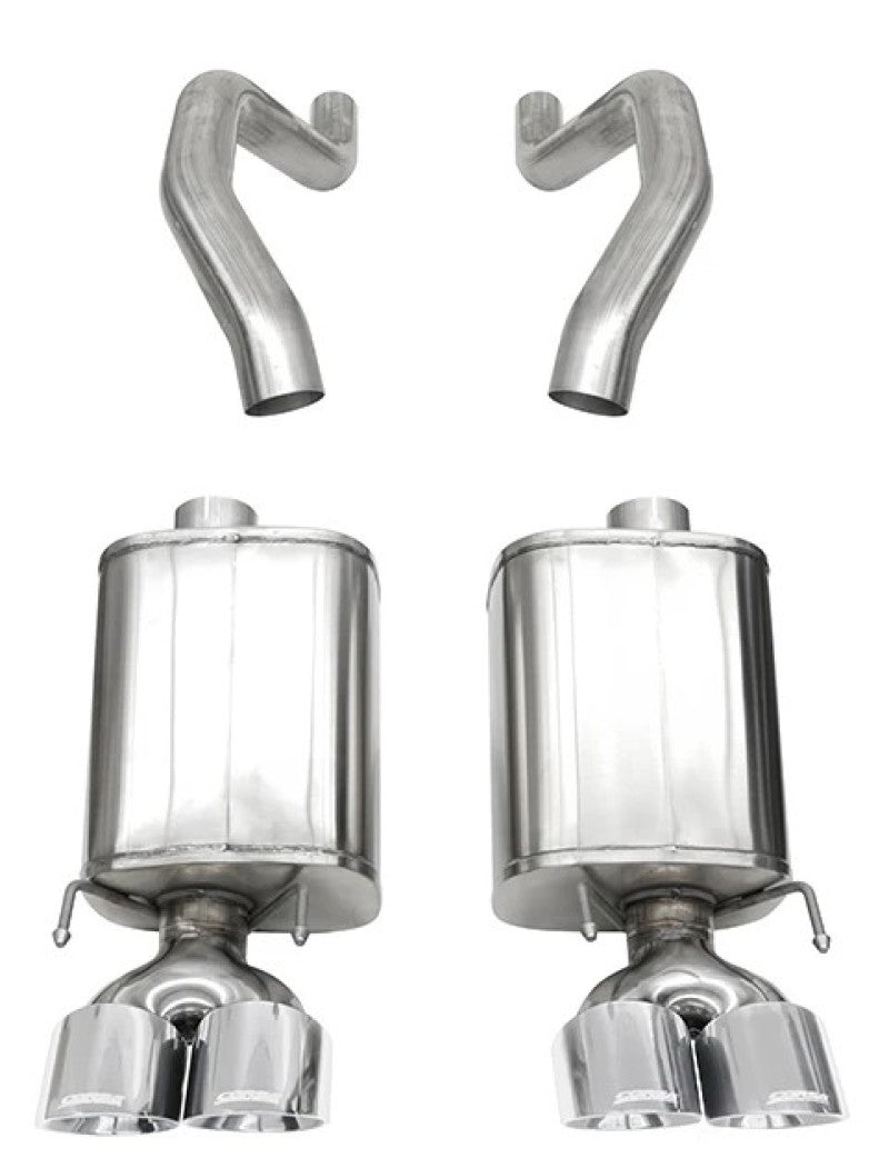 Corsa 06-13 Chevy Corvette C6 Z06 7.0L / 09-13 ZR1 6.2L Polished Axle-Back Exhaust w/4.5in Twin Tips - Burkken Auto Parts
