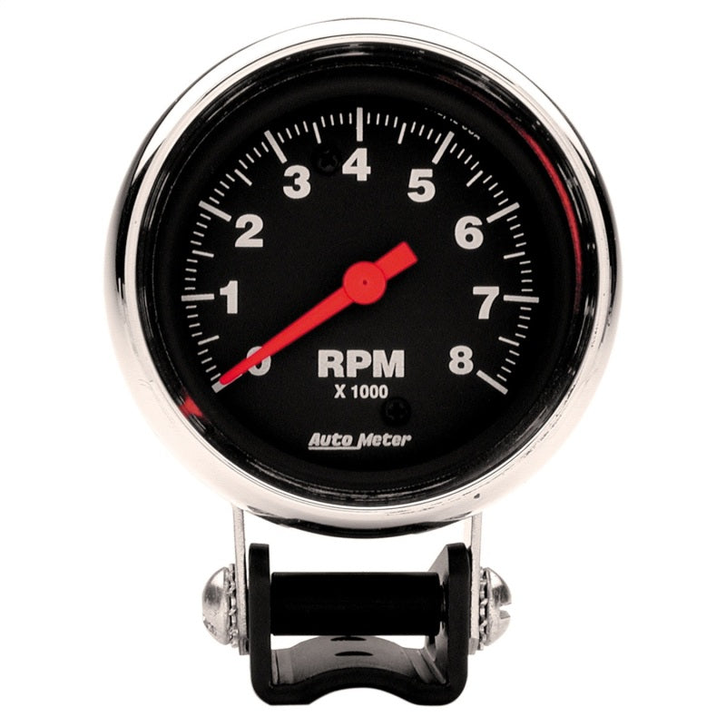 AutoMeter Gauge Tachometer 2-5/8in. 8K RPM Pedestal Traditional Chrome - Burkken Auto Parts
