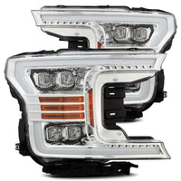 AlphaRex 18-19 Ford F-150 NOVA LED Projector Headlights Plank Style Chrome w/ActivLight/Seq Signal - Burkken Auto Parts