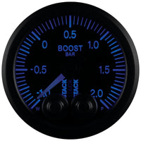 Autometer Stack 52mm -1 to +2 Bar (Incl T-Fitting) Pro-Control Boost Pressure Gauge - Black - Burkken Auto Parts