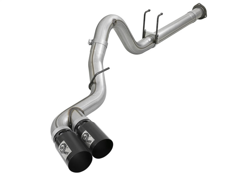 aFe Rebel XD 4in SS DPF-Back Exhaust 17-18 FOrd Diesel Trucks V8-6.7L (td) w/ Dual Black Tips - Burkken Auto Parts