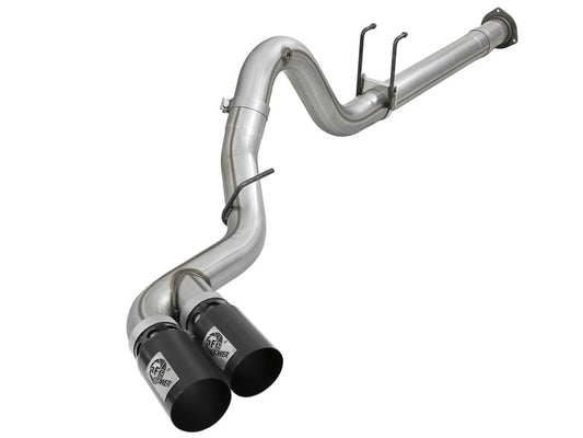 aFe Rebel XD 4in SS DPF-Back Exhaust 17-18 FOrd Diesel Trucks V8-6.7L (td) w/ Dual Black Tips - Burkken Auto Parts