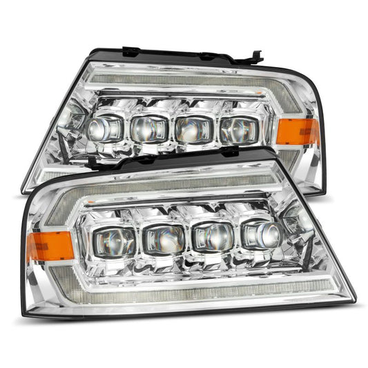 AlphaRex 04-08 Ford F150 / 06-08 Lincoln Mark LT NOVA LED Proj Headlights Chrome w/Activ Light/Seq - Burkken Auto Parts