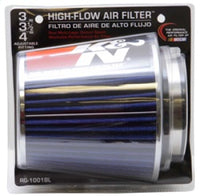 K&N Universal Air Filter Chrome Round Tapered Blue - 4in Flange ID x 1.125in Flange Length x 5.5in H - Burkken Auto Parts