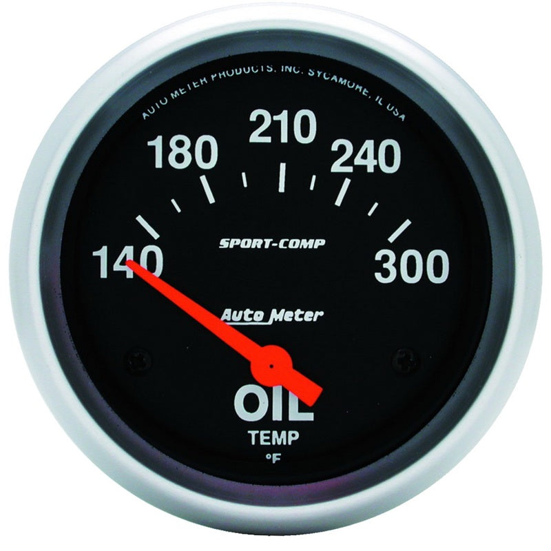 Autometer Sport-Comp 2 5/8in 140-300 Deg F Short Sweep Electronic Oil Temperature Gauge - Burkken Auto Parts