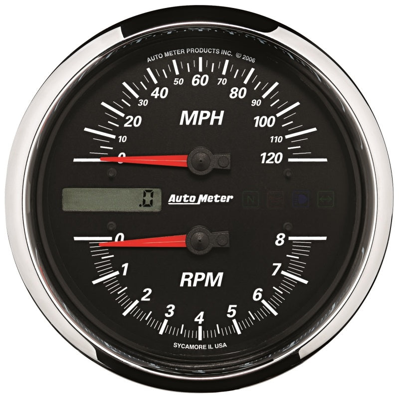 Autometer Pro-Cycle Gauge Tach/Speedo 4 1/2in 8K Rpm/120 Mph Black - Burkken Auto Parts