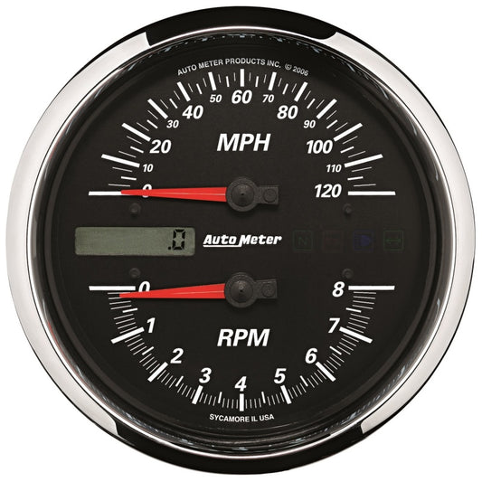 Autometer Pro-Cycle Gauge Tach/Speedo 4 1/2in 8K Rpm/120 Mph Black - Burkken Auto Parts