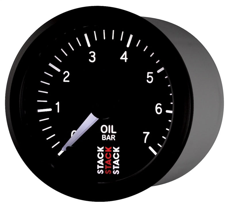Autometer Stack 52mm 0-7 Bar M10 Male Pro Stepper Motor Oil Pressure Gauge - Black - Burkken Auto Parts