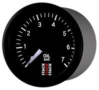 Autometer Stack 52mm 0-7 Bar M10 Male Pro Stepper Motor Oil Pressure Gauge - Black - Burkken Auto Parts