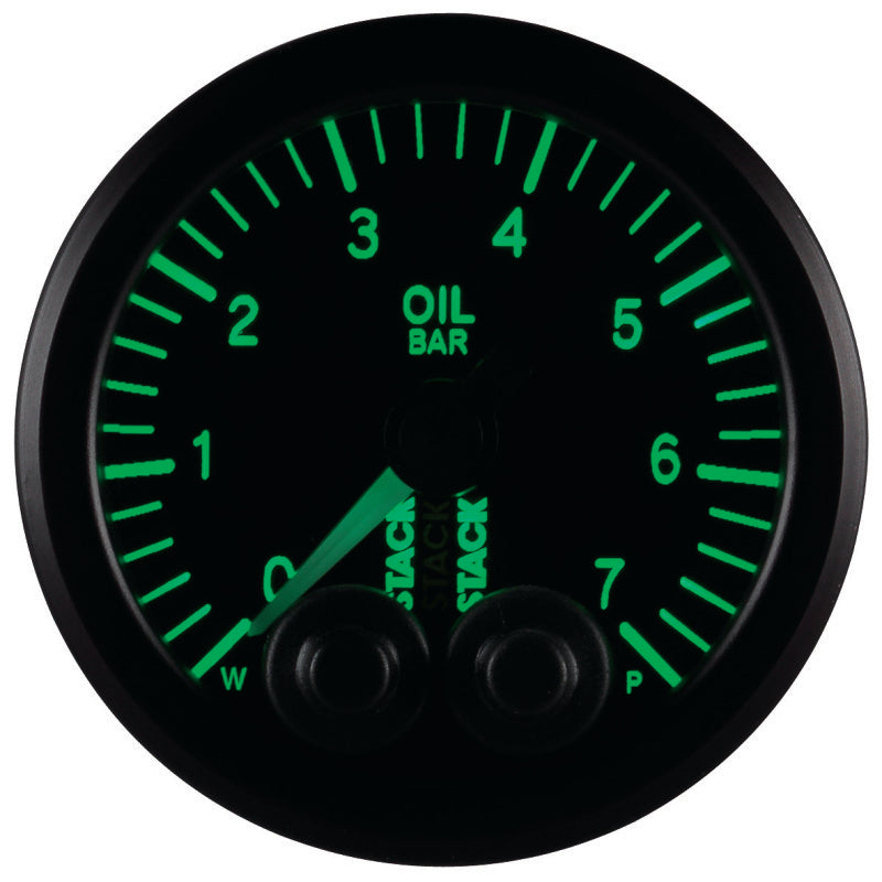 Autometer Stack 52mm 0-7 Bar M10 Male Pro-Control Oil Pressure Gauge - Black - Burkken Auto Parts