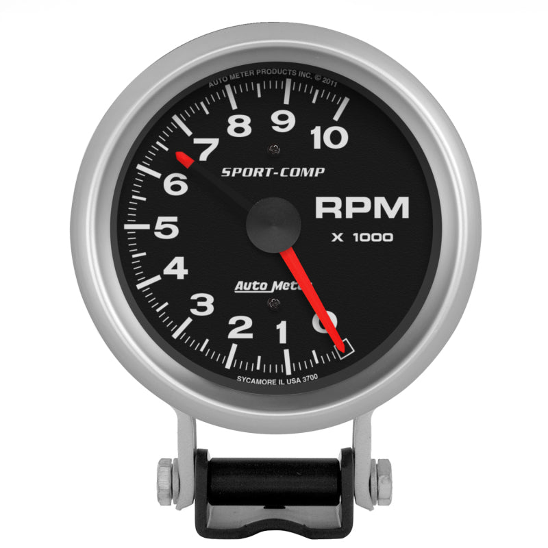 Autometer Standard 3-3/4in 10,000 RPM Pedestal Mount Tachometer Sport Comp - Burkken Auto Parts