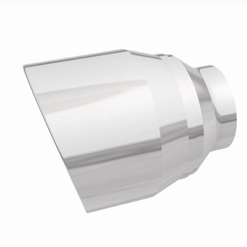 MagnaFlow Tip Stainless Double Wall Round Single Outlet Polished 4.5in DIA 2.5in Inlet 5.75in Length - Burkken Auto Parts
