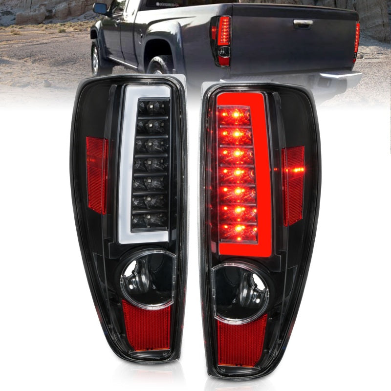 ANZO 2004-2012 Chevrolet Colorado/ GMC Canyon LED Tail Lights w/ Light Bar Black Housing - Burkken Auto Parts