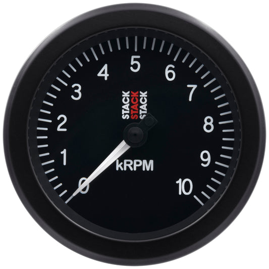 Autometer Stack Sport 88mm 0-10K RPM Tachometer - Black - Burkken Auto Parts
