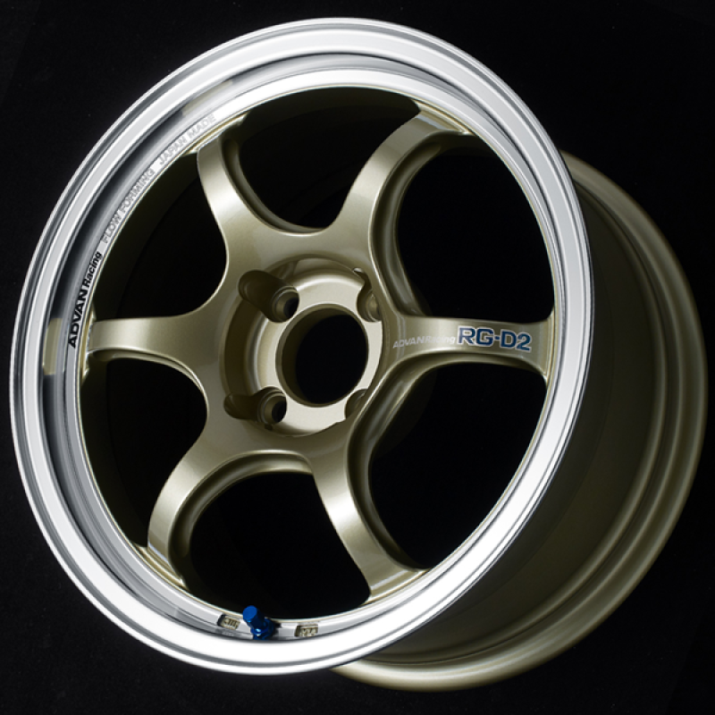 Advan RG-D2 16x8.0 +38 4-100 Machining & Champagne Gold Wheel - Burkken Auto Parts