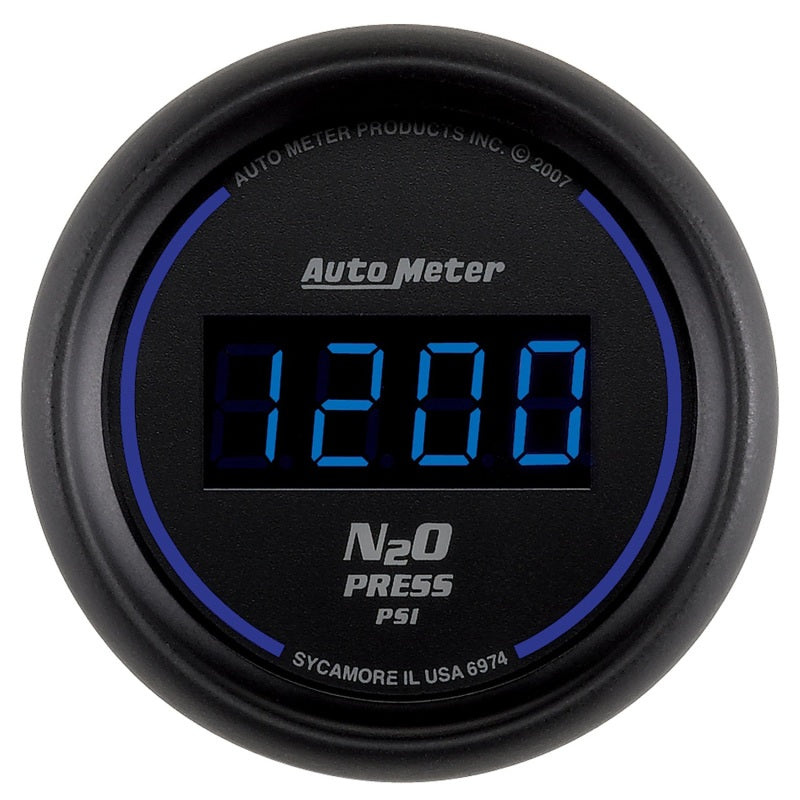Autometer Ultra-Lite 2-1/16in 1600 PSI Digital Nitrous Pressure Gauge - Black - Burkken Auto Parts
