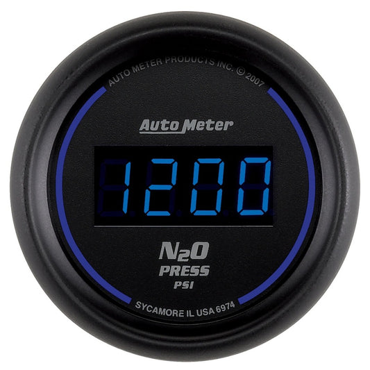 Autometer Ultra-Lite 2-1/16in 1600 PSI Digital Nitrous Pressure Gauge - Black - Burkken Auto Parts
