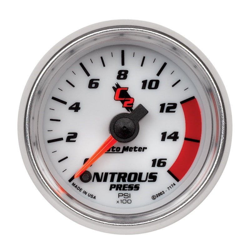 Autometer C2 2in 0-1600 PSI Full Sweep Electronic Nitrous Gauge - Burkken Auto Parts