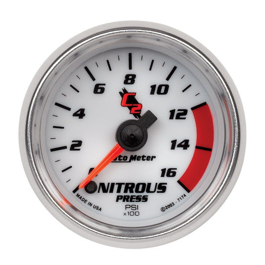 Autometer C2 2in 0-1600 PSI Full Sweep Electronic Nitrous Gauge - Burkken Auto Parts