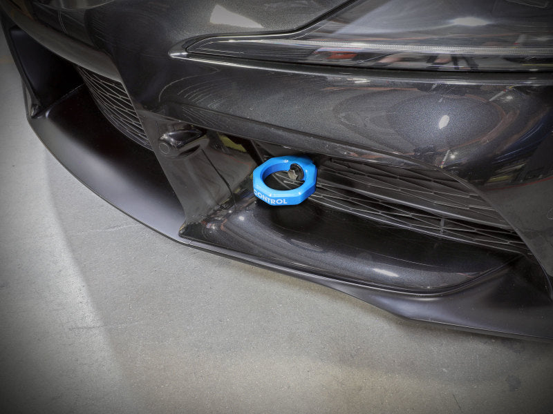 aFe Control Front Tow Hook Blue 20-21 Toyota GR Supra (A90) - Burkken Auto Parts