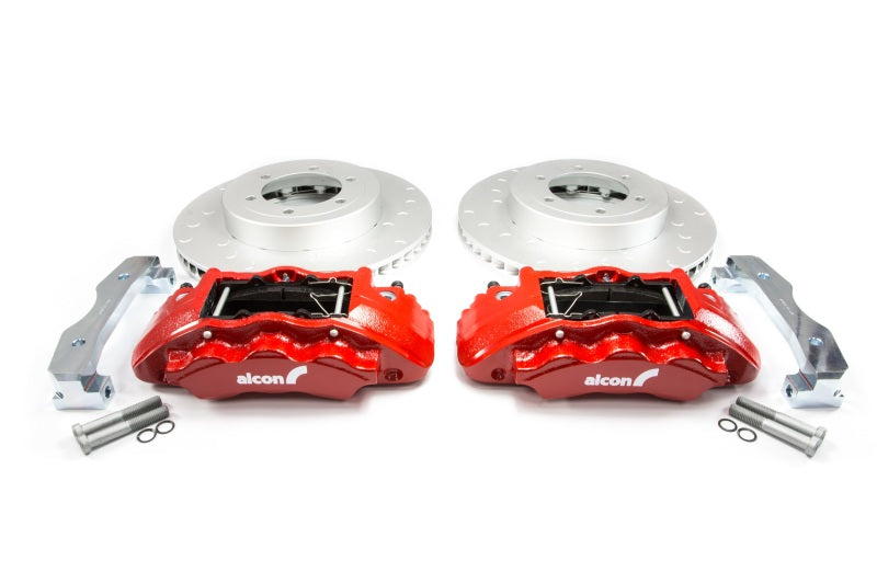Alcon 2016+ Toyota Tacoma w/ 17in+ Wheels 352x30mm Rotors 6-Piston Calipers Front Brake Kit - Red - Burkken Auto Parts