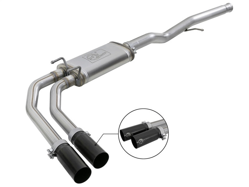 aFe Rebel Series 3in to 2.5in 409 SS Cat-Back Exhaust w/ Black Tips 09-18 GM Silverado/Sierra 5.4L - Burkken Auto Parts