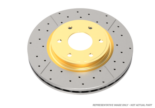 DBA 97-01 Acura Integra Type R Front Street Series Drilled & Slotted Rotor w/Gold Hat