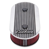 Edelbrock Air Cleaner Elite II Oval Dual-Quad Carbs 2 5In Red Element Polished - Burkken Auto Parts