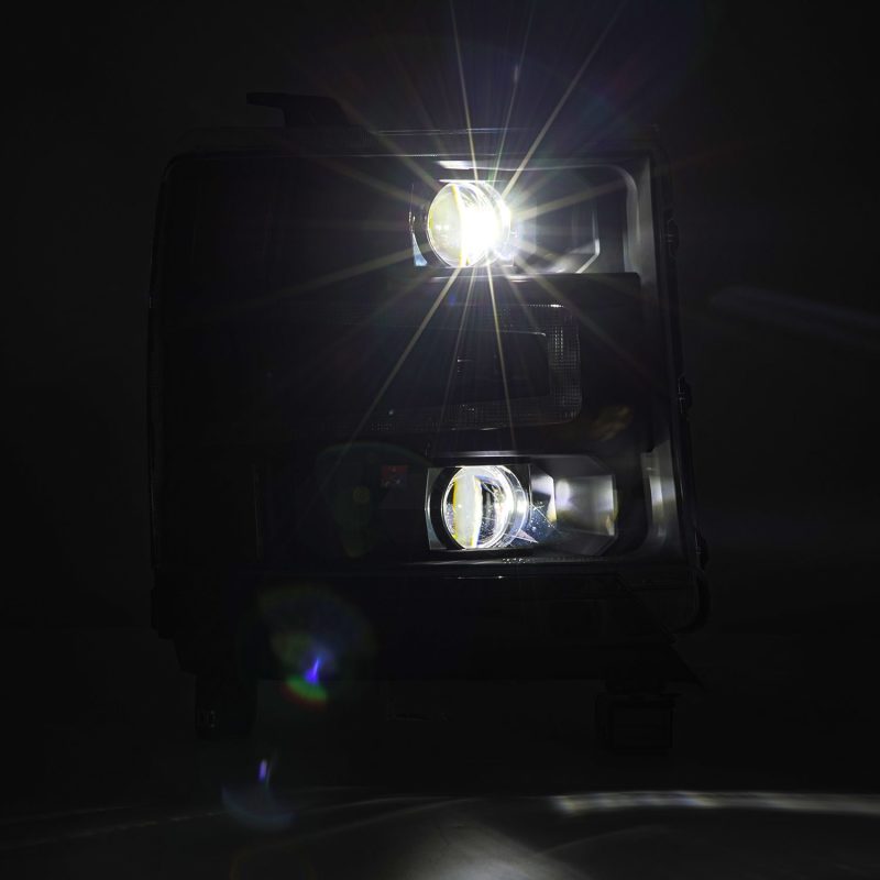 AlphaRex 16-18 Chevy 1500HD LUXX LED Proj Headlights BK w/Seq Actvn Light / SeqSig (Req PN 810023) - Burkken Auto Parts