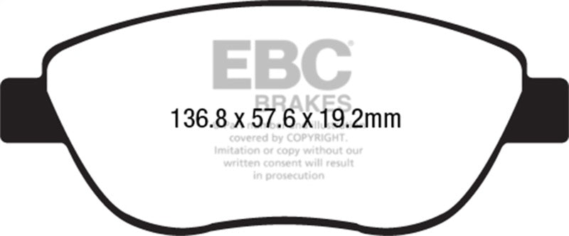 EBC 2014+ Fiat 500 1.4L Turbo Abarth Greenstuff Front Brake Pads - Burkken Auto Parts