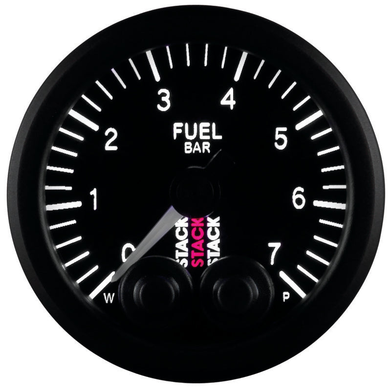 Autometer Stack 52mm 0-7 Bar M10 Male Pro-Control Fuel Pressure Gauge - Black - Burkken Auto Parts