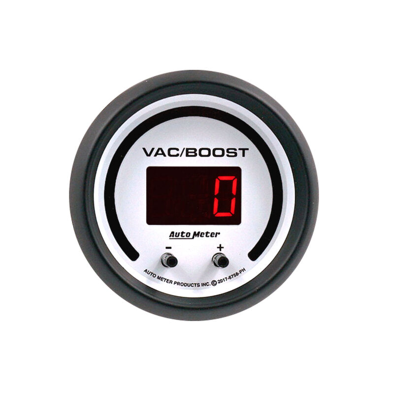 Autometer 52.4mm White Switchable 0-1600 PSI / 0-110 BAR Vacuum/Boost Phantom Elite Digital Gauge - Burkken Auto Parts