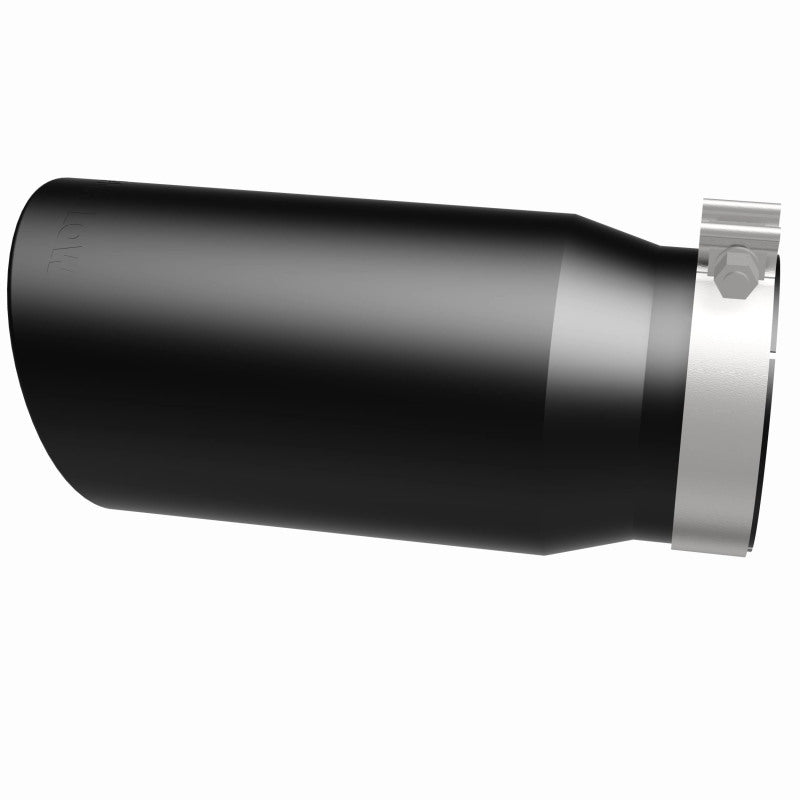 MagnaFlow Tip Stainless Black Coated Single Wall Round Single Outlet 6in Dia 5in Inlet 13in L - Burkken Auto Parts