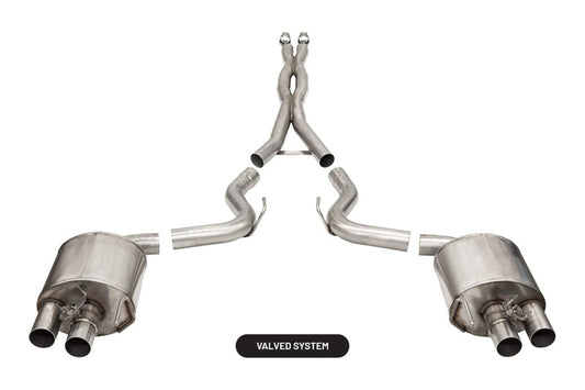 Corsa 2015-2020 Ford Mustang GT350/R 5.2L V8 Dual Rear Cat-Back- Stainless Dual Rear Exit - Burkken Auto Parts
