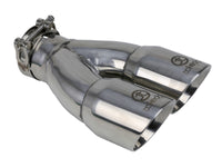 aFe Takeda 2.5in 304 Stainless Steel Clamp-on Exhaust Tip 2.5in Inlet 3in Dual Outlet - Polished - Burkken Auto Parts