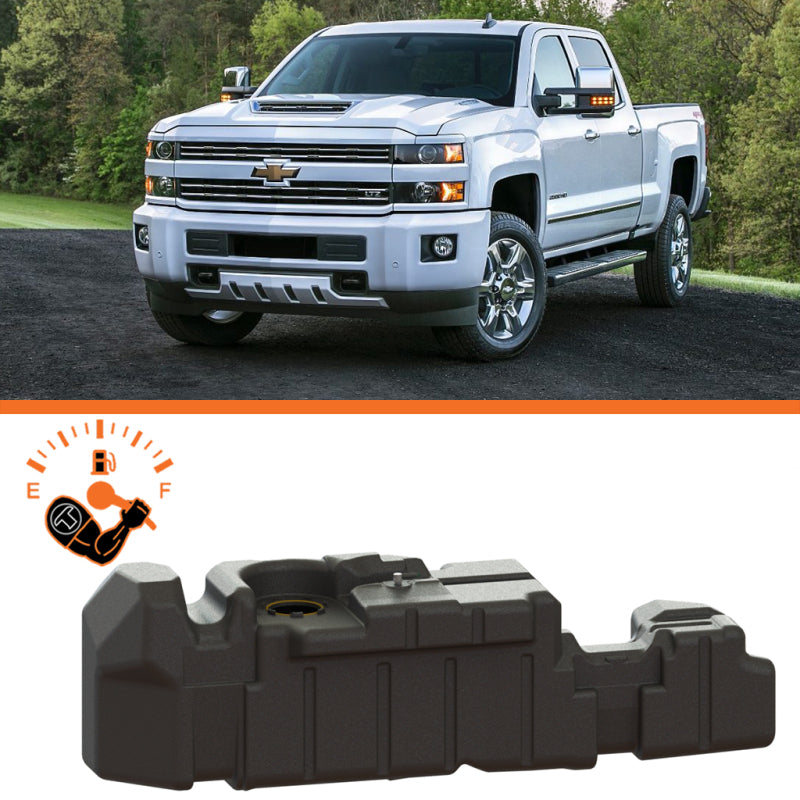 Titan Fuel Tanks 17-19 GM 2500/3500 Duramax Crew Cab Short Bed 56 Gallon XXL Mid-Ship Fuel Tank - Burkken Auto Parts