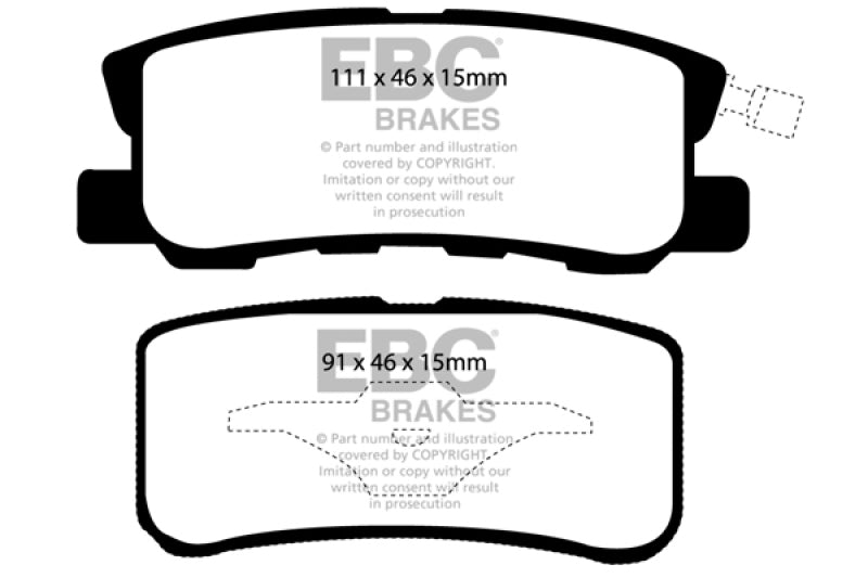 EBC 11-14 Chrysler 200 3.6 Redstuff Rear Brake Pads - Burkken Auto Parts