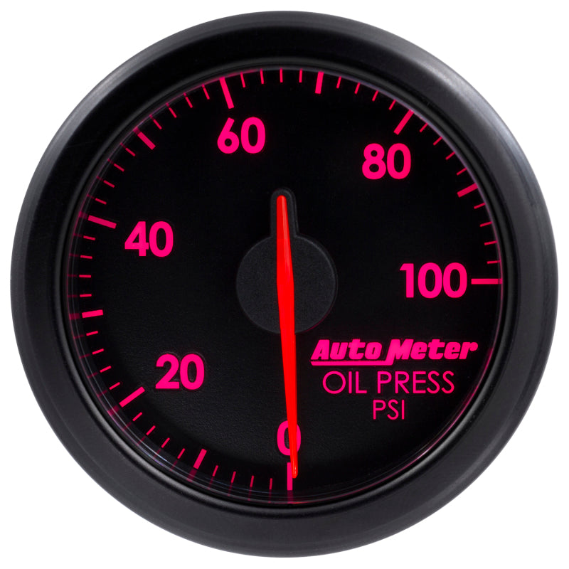 Autometer Airdrive 2-1/6in Oil Pressure Gauge 0-100 PSI - Black - Burkken Auto Parts