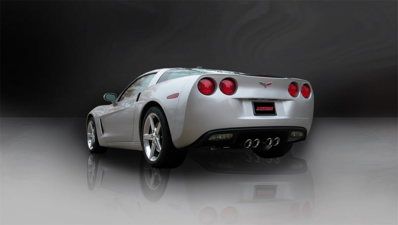 Corsa 2009-2013 Chevrolet Corvette C6 6.2L V8 Polished Sport Axle-Back Exhaust - Burkken Auto Parts