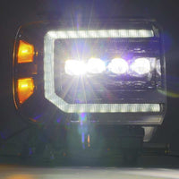 AlphaRex 14-18 GMC Sierra NOVA LED Proj Headlights Plnk Style Alpha Blk w/Activ Light/Seq Signal/DRL - Burkken Auto Parts