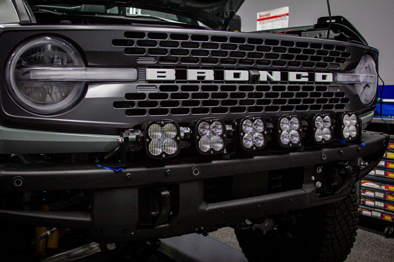 Baja Designs 2021+ Ford Bronco 6 XL Linkable Light Bar Kit Plastic Bumper Mount w/Upfitter - Burkken Auto Parts