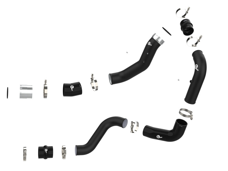 aFe 2024 GM Diesel Trucks V8 6.6L L5P BladeRunner Aluminum 3in Hot & 3.5in Cold Charge Pipe - Black - Burkken Auto Parts