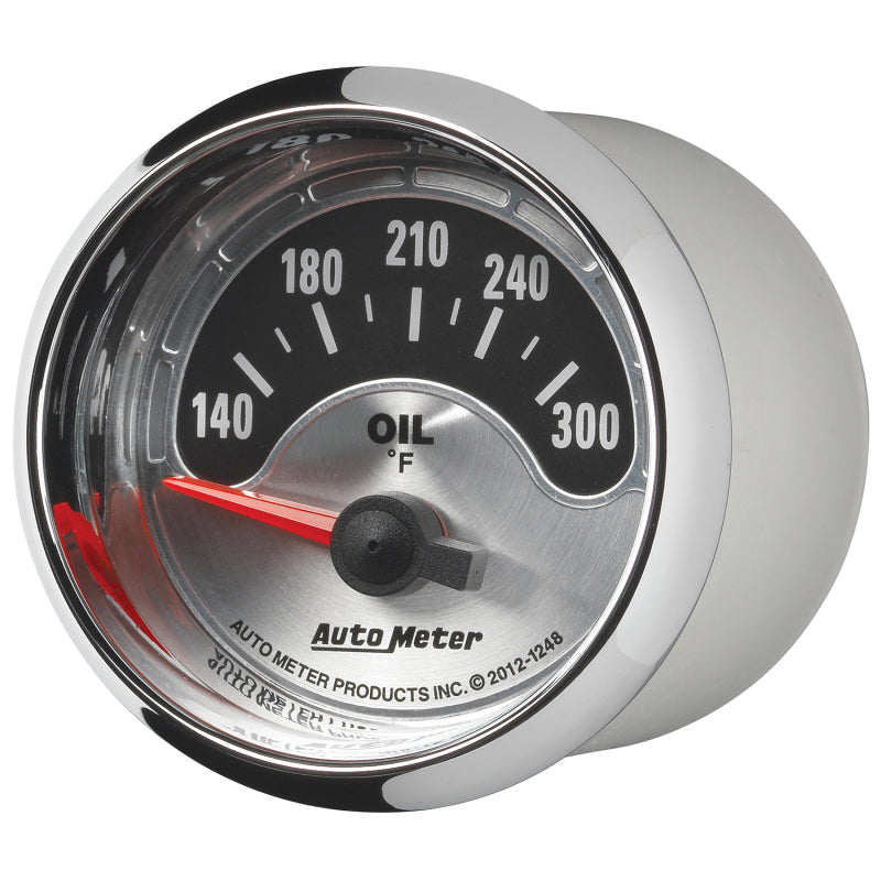 Autometer American Muscle 2-1/16in Short Sweep Electric 140-300 Deg F Oil Temp Gauge - Burkken Auto Parts