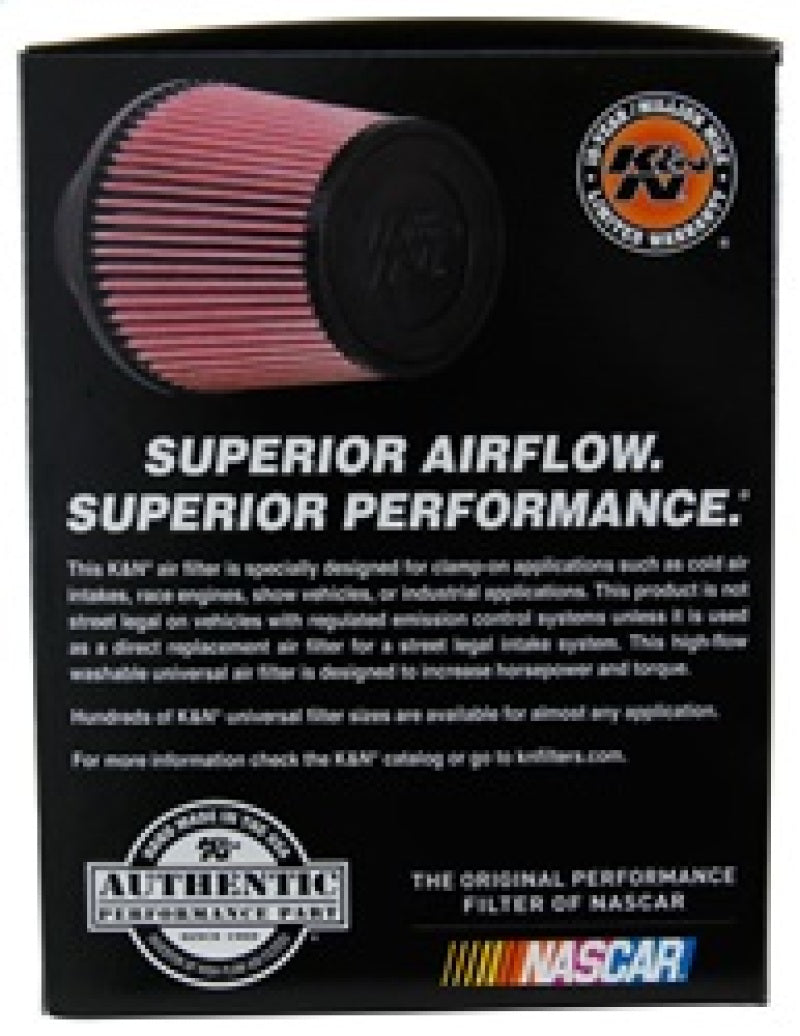 K&N Universal Rubber Filter 3 1/2inch ID FLG / 6inch Base / 4-5/8inch Top / 6inch Height - Burkken Auto Parts
